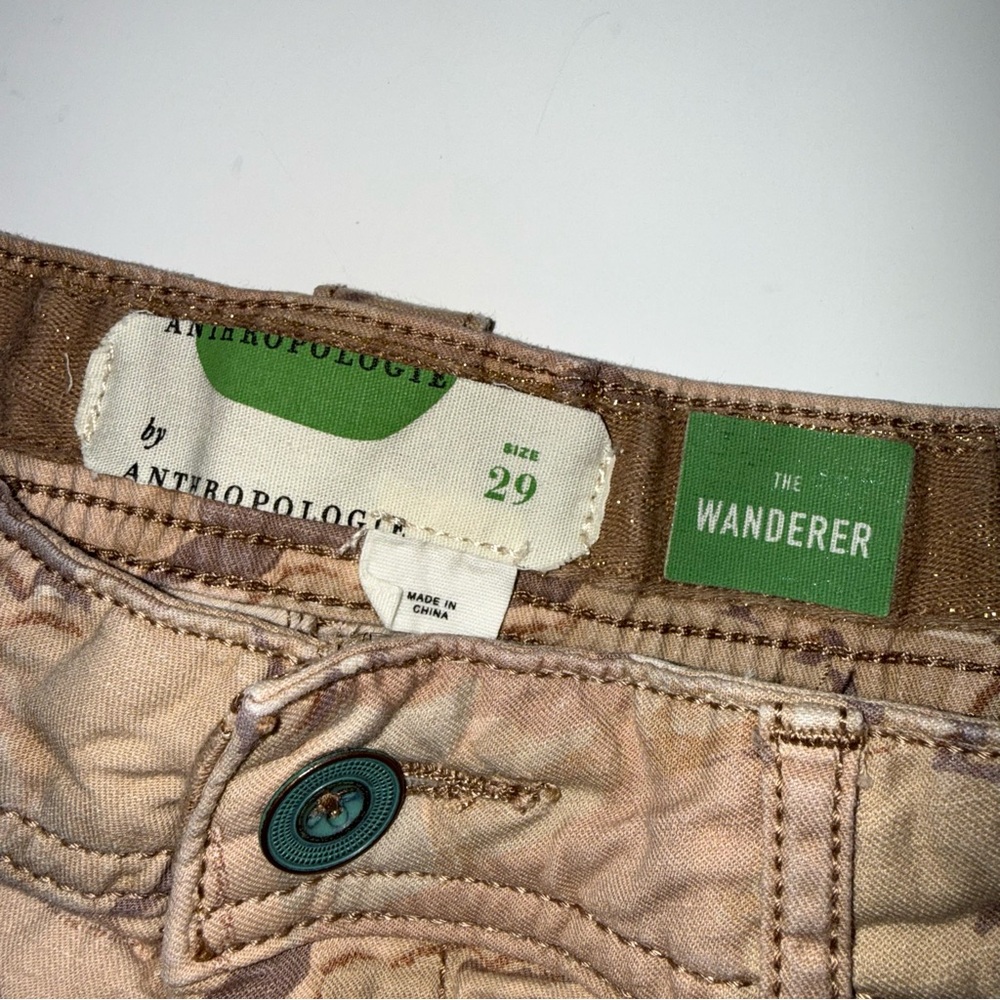 Anthropologie Wanderer Camo Shorts Womens Size 29 Utility Linen Blend Neutral - Picture 2 of 4